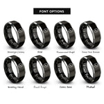 font options for inside engraving on black & grey shield check rings