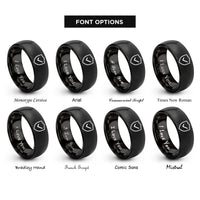 font options for inside engraving on black shield check rings