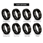font options for inside engraving on black shield check rings