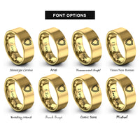 font options for inside engraving on gold shield crest rings