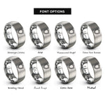 font options for inside engraving on silver shield crest rings
