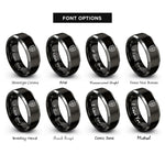 font options for inside engraving on black & gray shield cross rings