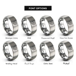 font options for inside engraving on silver shield cross rings