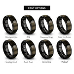 font options for inside engraving on gunmetal & black shield cross rings