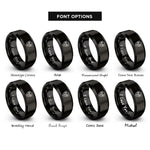 font options for inside engraving on black shield dumbbell star rings