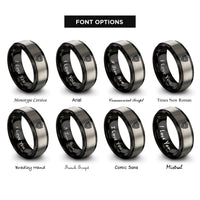 font options for inside engraving on black & grey shield emblem rings