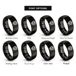 font options for inside engraving on black shield emblem rings
