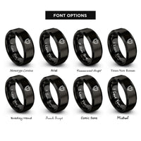 font options for inside engraving on black shield emblem rings