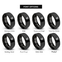 font options for inside engraving on black shield emblem rings