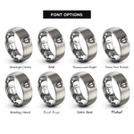 font options for inside engraving on silver shield emblem rings