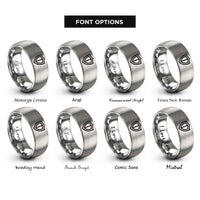 font options for inside engraving on silver shield emblem rings