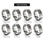 font options for inside engraving on silver shield emblem rings