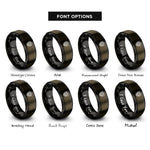 font options for inside engraving on gunmetal & black shield emblem rings