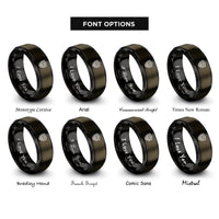 font options for inside engraving on gunmetal & black shield emblem rings