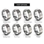 font options for inside engraving on gray shield rings