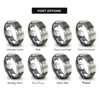 font options for inside engraving on grey shield rings