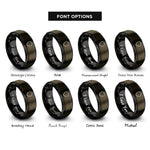 font options for inside engraving on gunmetal & black shield rings