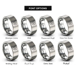 font options for inside engraving on grey shield icon star rings