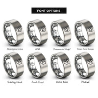 font options for inside engraving on grey shield icon star rings