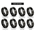 font options for inside engraving on black & silver shield paw serpent rings