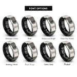font options for inside engraving on black & grey shield paw serpent rings