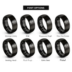 font options for inside engraving on black shield paw serpent rings
