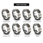 font options for inside engraving on gray shield paw serpent rings