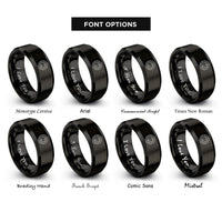 font options for inside engraving on black shield rune ring rings
