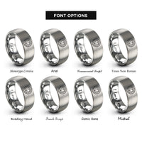 font options for inside engraving on silver shield rune ring rings