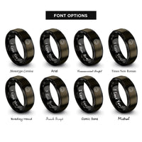 font options for inside engraving on gunmetal & black shield rune ring rings