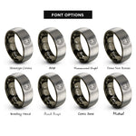 font options for inside engraving on gunmetal & gray shield rune ring rings
