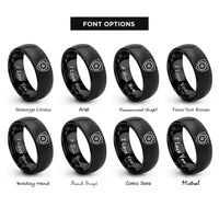 font options for inside engraving on black shield saw blade rings