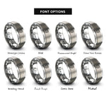 font options for inside engraving on gray shield saw blade rings