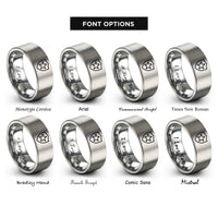 font options for inside engraving on grey shield star centered rings