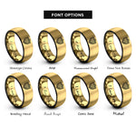 font options for inside engraving on black & gold shield stripes rings