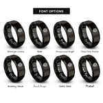 font options for inside engraving on black shield stripes rings