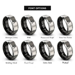 font options for inside engraving on black & gray shift fork rings