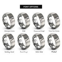 font options for inside engraving on gray shift fork rings