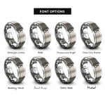 font options for inside engraving on grey shift fork rings