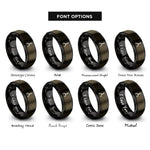 font options for inside engraving on gunmetal & black shift fork rings