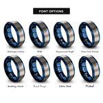 font options for inside engraving on blue & silver shift key rings