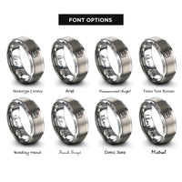 font options for inside engraving on silver shift key rings