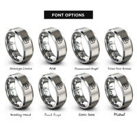 font options for inside engraving on silver shift key rings