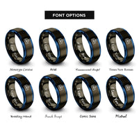 font options for inside engraving on gunmetal & blue shift key rings