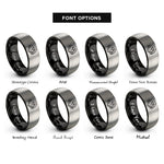 font options for inside engraving on black & grey shih tzu rings