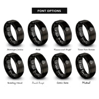 font options for inside engraving on black shih tzu rings