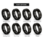 font options for inside engraving on black shih tzu rings