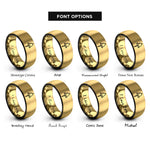 font options for inside engraving on black & gold ship bell rope rings