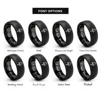 font options for inside engraving on black ship bell rope rings