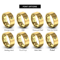 font options for inside engraving on gold ship bell rope rings
